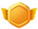 Médaille dorée à ailes, première place du classement