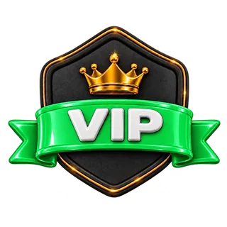Badge VIP Club de Betify : un bouclier noir, une couronne d'or et un ruban vert marqué VIP